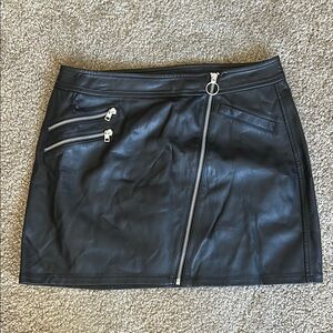 Black Faux Leather Mini Skirt